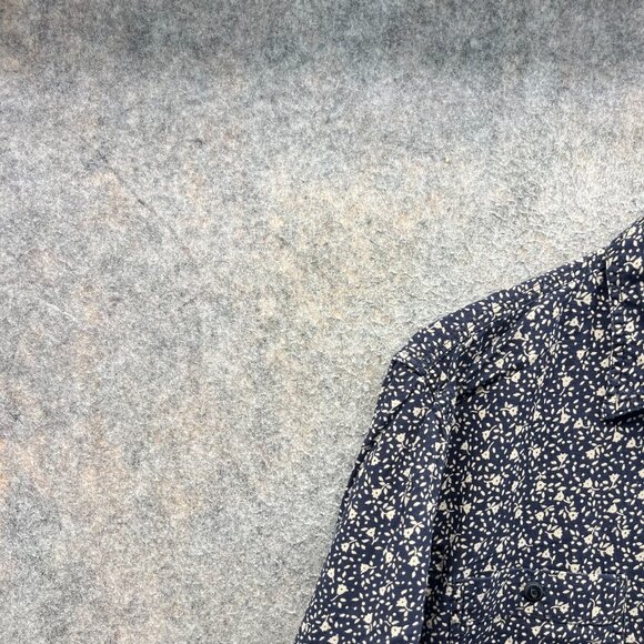Denim & Supply Ralph Lauren Shirt Mens Medium Navy Blue Beige Floral Vintage - Picture 7 of 10